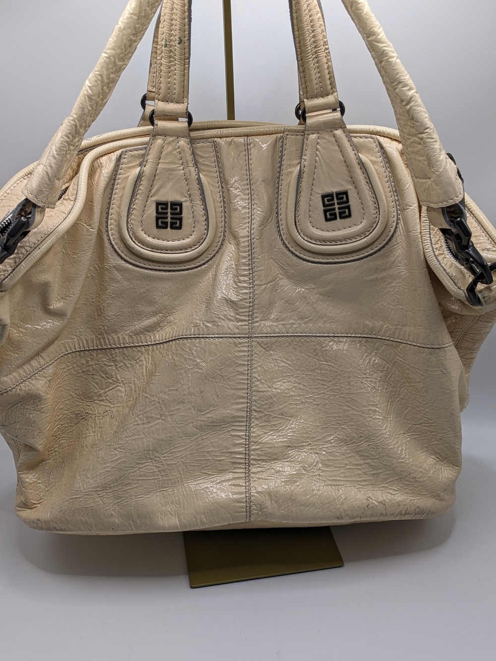 Givenchy Nightingale Large Ivory Cream Leather Satchel Shoulder Bag - Picture 4 of 13